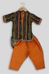 Buy_Champscloset_Multi Color Cotton Stripes Pattern Kurta And Pant Set  _at_Aza_Fashions