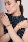 Buy_Ekathva Jaipur_Gold Plated Imitation Diamonds Mahnoor Polki Embellished Bangle - Set Of 2_at_Aza_Fashions