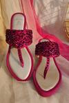 Shop_House of Vian_Wine Embroidered Samara Bead Wedges _at_Aza_Fashions