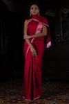 Buy_Kasturi Kundal_Red Pure Silk Nakhreeli Laal Banarasi Handloom Saree  _at_Aza_Fashions