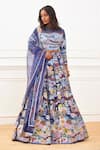 Buy_Rahul Mishra_Blue Blouse And Lehenga - Silk Embroidery Sequin & Under Water 3d Hand Set _at_Aza_Fashions