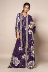Buy_Nupur Kanoi_Purple Crepe Digital Print Floral Balloon Top And A-line Pant Set  _at_Aza_Fashions