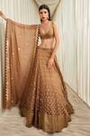 Buy_Sawan Gandhi_Gold Rhombus Pattern Sequin Embellished Lehenga Set _at_Aza_Fashions