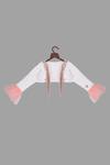 Buy_Pinkcow designs pvt ltd_White Scuba Embellishment Sequin Tassels Shrug _at_Aza_Fashions