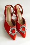 Buy_The Alter_Orange Embellished Sarah Pointed Toe Stiletto Heels_at_Aza_Fashions
