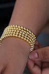 Shop_Anushka Jain Jewellery_Gold Plated Ball Tennis Bracelet - Single Pc _at_Aza_Fashions