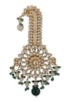 Buy_Riana Jewellery_Green Jadtar Stone Studded And Cutout Kalangi _at_Aza_Fashions