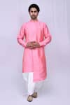 Buy_Arihant Rai Sinha_Pink Art Silk Plain Asymmetric Kurta And Dhoti Pant Set_at_Aza_Fashions
