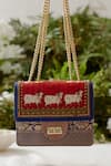 Buy_The Garnish Company_Red Khillari Printed Sling Bag _at_Aza_Fashions