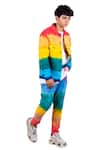 Buy_Theorem_Multi Color Cotton Tie Dye Rainbow Trouser  _at_Aza_Fashions