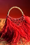 Buy_Be Chic_Red Embellished Fiery Moon Shaped Clutch _at_Aza_Fashions