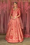 Buy_Shyam Narayan Prasad_Pink Silk, Net Tassels, Embroidery, Floral And Thread Work Bridal Lehenga Set _at_Aza_Fashions