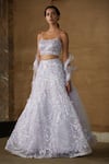 Buy_Nadine Dhody_Purple Tulle Embroidery Sequin Isabella Cutdana Bridal Lehenga Set _at_Aza_Fashions