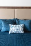 Buy_H2H_Blue Velvet Linear Pattern Bedcover Set_at_Aza_Fashions