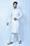 Buy_Samyukta Singhania_White Kurta Soft Silk With Chikankari Work Embroidery Sequin Full Sleeve Set _at_Aza_Fashions