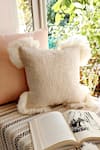 Buy_Throwpillow_White Blend Of Cotton And Polyester Fringe Neutral Cushion Cover _at_Aza_Fashions