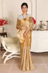 Buy_Sheela Suthar_Gold Zari Tissue Swara Saree With Running Blouse _at_Aza_Fashions