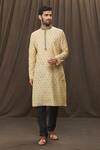 Buy Arihant Rai Sinha Beige Polyester Geometric Pattern Kurta Set at Aza Fashions Buy_Arihant Rai Sinha_Beige Polyester Geometric Pattern Kurta Set _at_Aza_Fashions