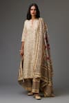 Buy_Kora_Off White Cotton, Silk, Chanderi Gota Patti, Sequins, Embroidered Kurta Set _at_Aza_Fashions