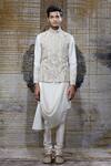 Buy_Shantnu Nikhil_White Organza Bundi And Kurta Set_at_Aza_Fashions