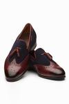Buy_Dapper Shoes_Maroon Tassel Wingtip Loafers_at_Aza_Fashions