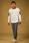 Buy_Hilo Design_Blue Oxford And Poplin Lycra Dark Kola Shirt _at_Aza_Fashions