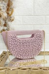 Buy_Kainiche By Mehak_Pink Embellished Pearl Clutch With Sling _at_Aza_Fashions