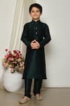 Buy_Petite Pomme_Green Silk Solid Straight Kurta With Pant _at_Aza_Fashions