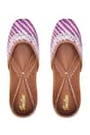 Buy_Imlee Jaipur_Purple Embroidered Leheriya And Pittan Juttis _at_Aza_Fashions