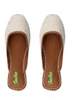 Buy_Imlee Jaipur_Off White Embroidered Leaf Back Open Juttis _at_Aza_Fashions