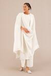 Buy_AMPM_Ivory Linen Embroidery Cord Round Inaya Kurta Palazzo Set _at_Aza_Fashions