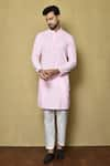 Buy_Aryavir Malhotra_Pink Cotton Chikankari Embroidered Thread Kurta And Pant Set _at_Aza_Fashions