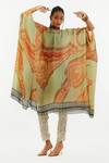 Buy_Aseem Kapoor_Green Ritu Printed Kaftan Tunic And Trouser Set_at_Aza_Fashions