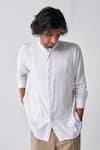 Buy_THREE_Ivory Tencel Solid Shirt _at_Aza_Fashions