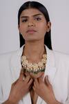Buy_Osvag India_Gold Plated Polki Embellished Necklace _at_Aza_Fashions