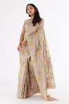 Buy_Nakita Singh_Grey Handwoven Silk Embroidered Thread And Sequin Work Saree With Blouse  _at_Aza_Fashions