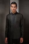Buy_Rohit Gandhi + Rahul Khanna_Black Linen Embroidery Applique Shirt _at_Aza_Fashions