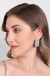 Shop_Auraa Trends_White Zircon Rectangular Shape Stud Earrings _at_Aza_Fashions