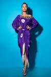 Buy_Urban Pataka_Purple Angoori Hand Dyed Shibori Draped Dress _at_Aza_Fashions