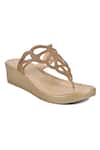 Buy_Vanilla Moon_Gold Embellished Carmen Cutout Wedges _at_Aza_Fashions