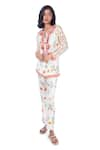 Buy_Monisha Jaising_Ivory Cotton Silk Printed Floral Pattern Round Tunic And Pant Set  _at_Aza_Fashions