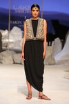 Buy_Tarun Tahiliani_Black Gown  Georgette Hand Embroidered Botanical Dhoti And Gilet Set _at_Aza_Fashions