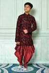 Buy_Petite Pomme_Black Silk Embroidery Paisley Kurta Set _at_Aza_Fashions