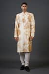 Buy_Balance by Rohit Bal_Ivory Chanderi Silk Printed Botanical Kurta Set _at_Aza_Fashions