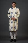 Buy_Balance by Rohit Bal_Ivory Chanderi Silk Printed Botanical Kurta Set _at_Aza_Fashions