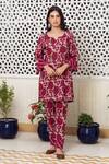 Buy_Rivaaj Clothing_Magenta Garden Block Print Kurta And Pant Set _at_Aza_Fashions