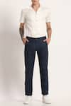 Buy_Son of A Noble Snob_Blue Linen Chinos  _at_Aza_Fashions