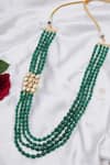 Buy_Ruby Raang_Green Faux Stones Layered Necklace _at_Aza_Fashions