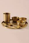 Buy_Table Manners_Gold Brass Thali Set_at_Aza_Fashions