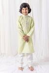 Buy_Chotibuti_Green Organza Embroidery Placket Kurta Set _at_Aza_Fashions